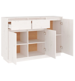 Buffet Blanc 110x34x75 cm Bois massif de pin