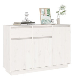 Buffet Blanc 110x34x75 cm Bois massif de pin