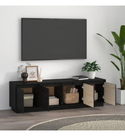 Meuble TV Noir 156x37x45 cm Bois de pin massif