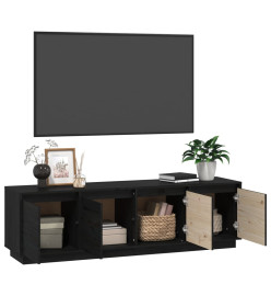 Meuble TV Noir 156x37x45 cm Bois de pin massif