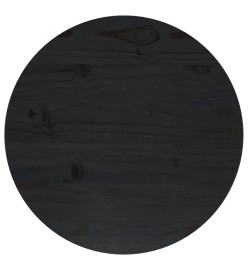 Dessus de table Noir Ø40x2,5 cm Bois de pin massif