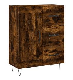 Buffet haut Chêne fumé 69,5x34x180 cm Bois d'ingénierie