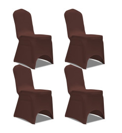 Housse de chaise extensible 4 pcs marron