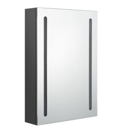 Armoire de salle de bain à miroir LED gris 50x13x70 cm