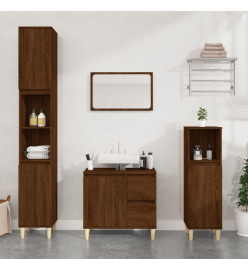 Armoire de bain chêne marron 30x30x190 cm bois d'ingénierie