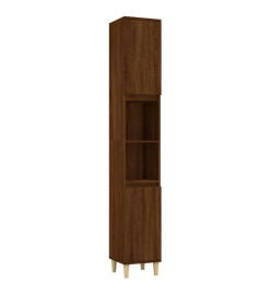 Armoire de bain chêne marron 30x30x190 cm bois d'ingénierie