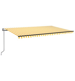 Auvent automatique capteur de vent/LED 500x300cm Jaune et blanc