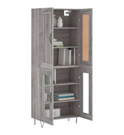 Buffet haut Sonoma gris 69,5x34x180 cm Bois d'ingénierie