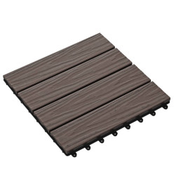 Carreau de terrasse en relief 11 pcs WPC 30x30 cm 1 m² Marron