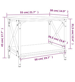 Table d'appoint Chêne fumé 55x38x45 cm Bois d'ingénierie