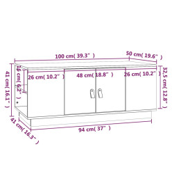 Table basse Blanc 100x50x41 cm Bois massif de pin