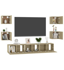 Ensemble de meubles TV 7 pcs Chêne sonoma Aggloméré