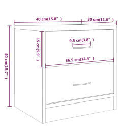 Table de chevet Chêne fumé 40x30x40 cm Bois d'ingénierie