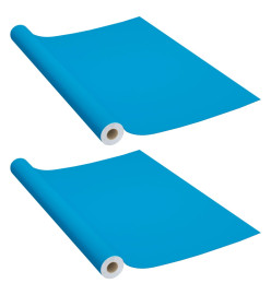 Films autoadhésifs pour meubles 2 pcs Azuré 500x90 cm PVC