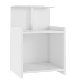 Tables de chevet 2 pcs Blanc brillant 40x35x60 cm Aggloméré