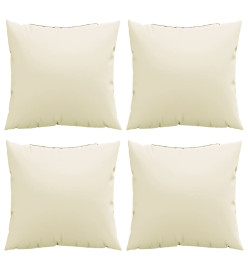 Coussins décoratifs 4 pcs crème 50x50 cm tissu