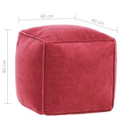 Pouf Velours de coton 40 x 40 x 40 cm Rouge