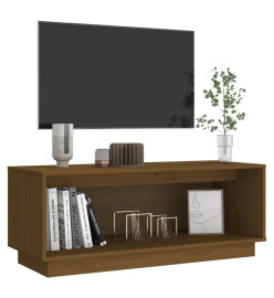 Meuble TV Marron miel 90x35x35 cm Bois de pin massif