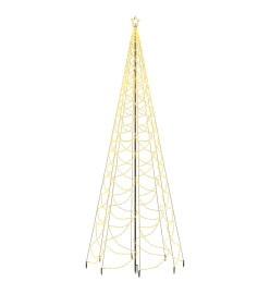 Arbre de Noël avec poteau en métal 1400 LED blanches chaudes 5m