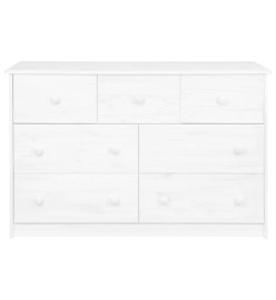 Buffet 7 tiroirs Blanc 113x35x73 cm Bois de pin massif