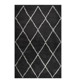 Tapis shaggy à poils longs Crème et anthracite 200x290 cm