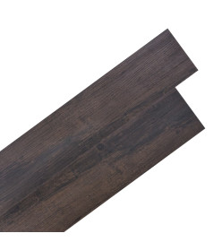 Planche de plancher PVC autoadhésif 5,21 m² 2 mm Marron foncé