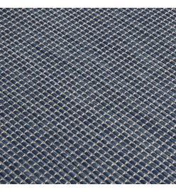 Tapis à tissage plat d'extérieur 80x250 cm Bleu