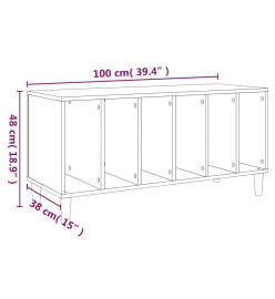 Armoire à disques sonoma gris 100x38x48 cm bois d'ingénierie