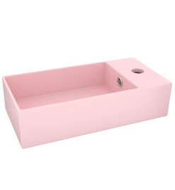 Lavabo de salle de bain avec trop-plein Céramique Rose