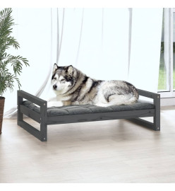 Lit pour chien Gris 105,5x75,5x28 cm Bois de pin solide