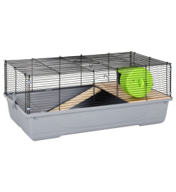 Cage pour hamsters gris 80x45x34 cm polypropylène et métal