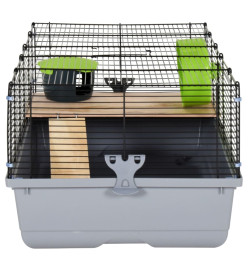 Cage pour hamsters gris 80x45x34 cm polypropylène et métal