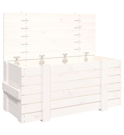 Boîte de rangement Blanc 91x40,5x42 cm Bois massif de pin