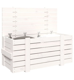 Boîte de rangement Blanc 91x40,5x42 cm Bois massif de pin