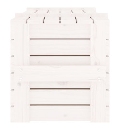 Boîte de rangement Blanc 91x40,5x42 cm Bois massif de pin