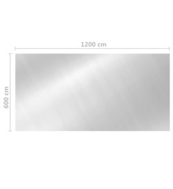 Couverture de piscine rectangulaire 1200x600 cm PE Argenté