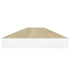 Étagères flottantes 2 pcs Chêne et blanc 120x23,5x3,8 cm MDF