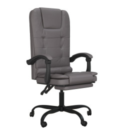 Fauteuil de massage inclinable de bureau Gris Similicuir