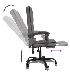 Fauteuil de massage inclinable de bureau Gris Similicuir