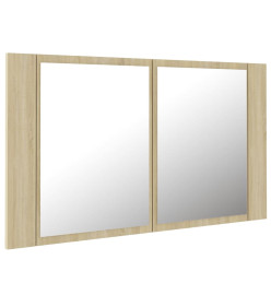 Armoire à miroir à LED de bain Chêne sonoma 80x12x45 Acrylique