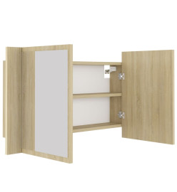 Armoire à miroir à LED de bain Chêne sonoma 80x12x45 Acrylique