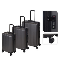 ProWorld Ensemble de valises 3 pcs avec serrure TSA noir