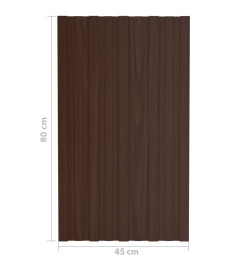 Panneaux de toiture 36 pcs Acier galvanisé Marron 80x45 cm