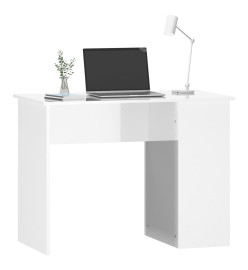 Bureau Blanc brillant 100x55x75 cm Bois d'ingénierie