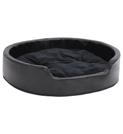 Lit pour chiens Noir 79x70x19 cm Peluche et similicuir