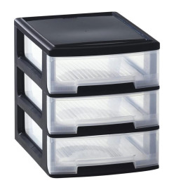 Curver Cube à tiroirs pour bureau Babel A4 3x5 L Noir et transparent