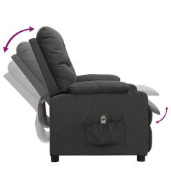 Fauteuil inclinable électrique Gris foncé Tissu