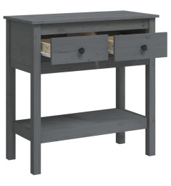 Table console Gris 75x35x75 cm Bois massif de pin