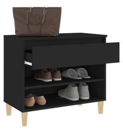 Armoire à chaussures Noir 70x36x60 cm Bois d'ingénierie