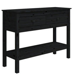 Table console Noir 100x35x75 cm Bois massif de pin